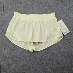 Lululemon Hotty Hot Shorts Womens 10 Yellow Low Rise 2.5” Lined Running Athletic